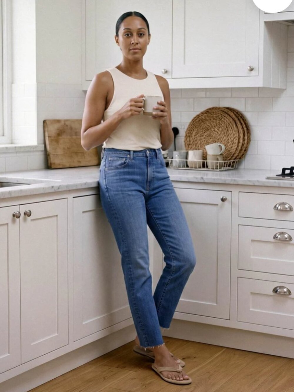 Edwin "Bree" High Waist Raw Hem Ankle Straight Leg Jeans